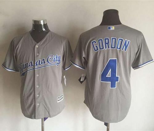 Royals #4 Alex Gordon New Grey Cool Base Stitched MLB Jersey - Click Image to Close